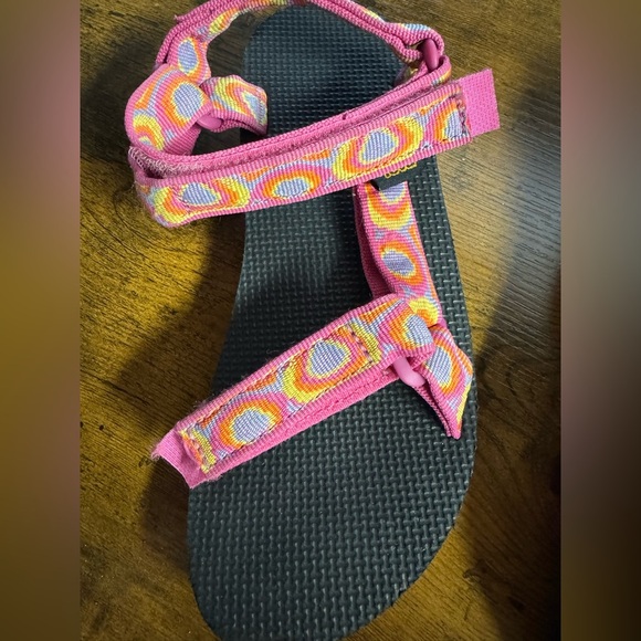 Teva Kids Girl Bubbles Carrot/Fuchsia Original Universal Sandals 3 hiking summer - Picture 6 of 8